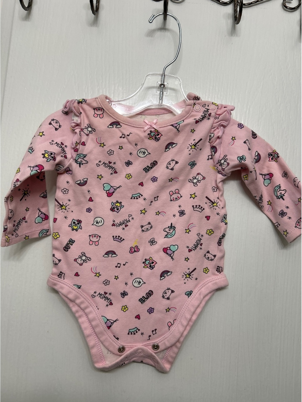 Garanimals Pink Long Sleeve Baby Onesie Bodysuit 3-6 Months